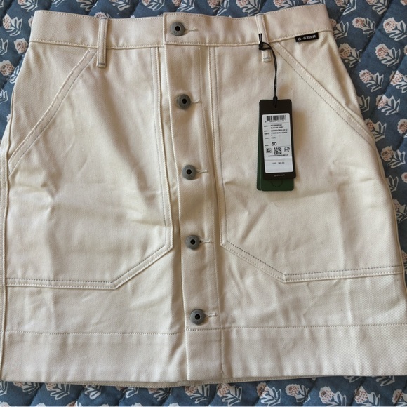 NWT G-STAR RAW Workwear Button Mini Skirt // Ecru // Size 30 - Picture 4 of 12